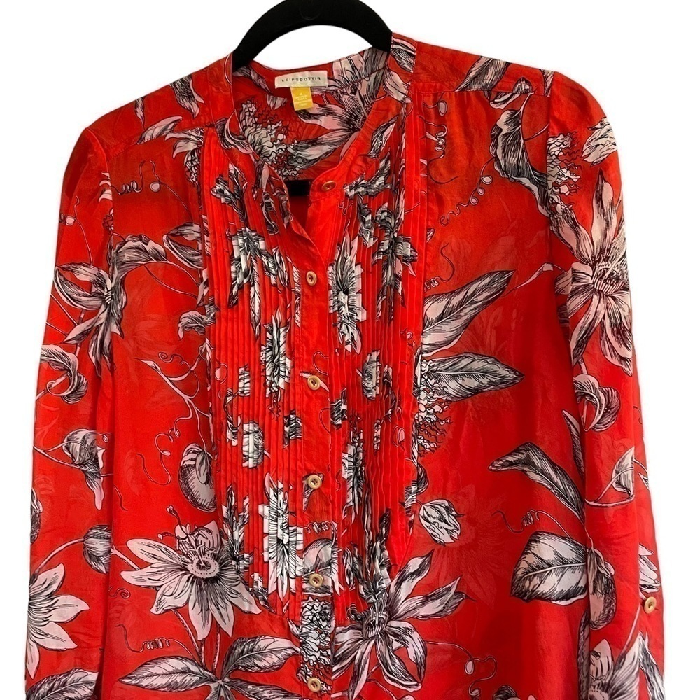 Anthropologie Leifsdottir Silk Cattleya Tunic, Size 4 - Picture 5 of 8